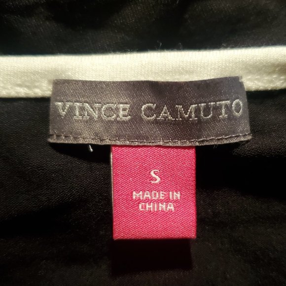 Vince Camuto NWT Contrast Trim Keyhole Black Top Women's Small - Picture 5 of 8